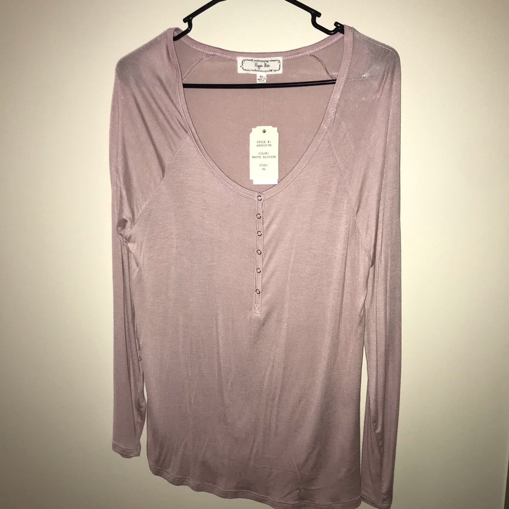 Hippie Rose Super Soft Blush Pink Long Sleeve Tee